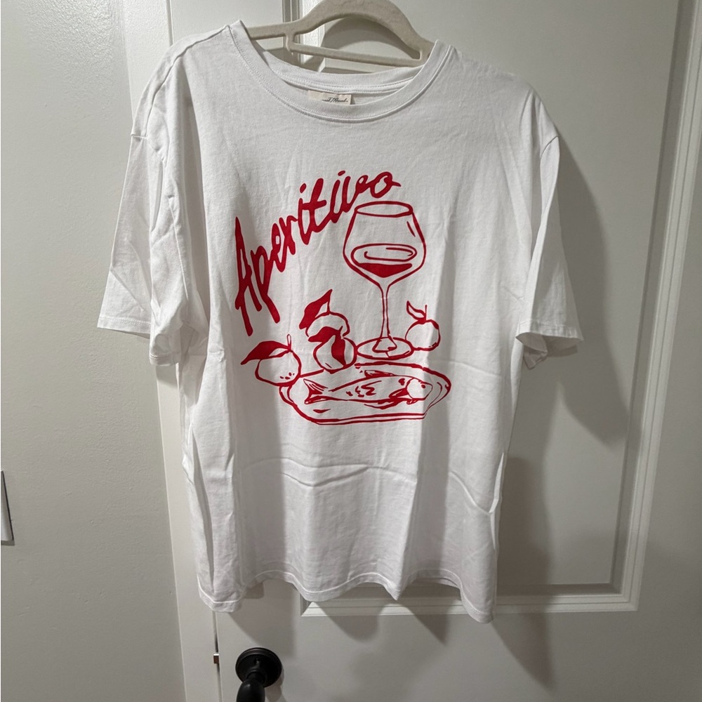 Universal Thread White Tee with Red Graphic